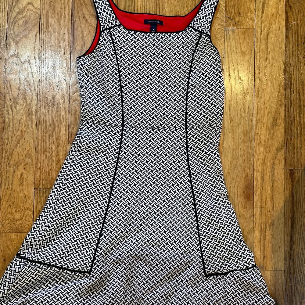 Lands End Women's Dress - size 4, black and white